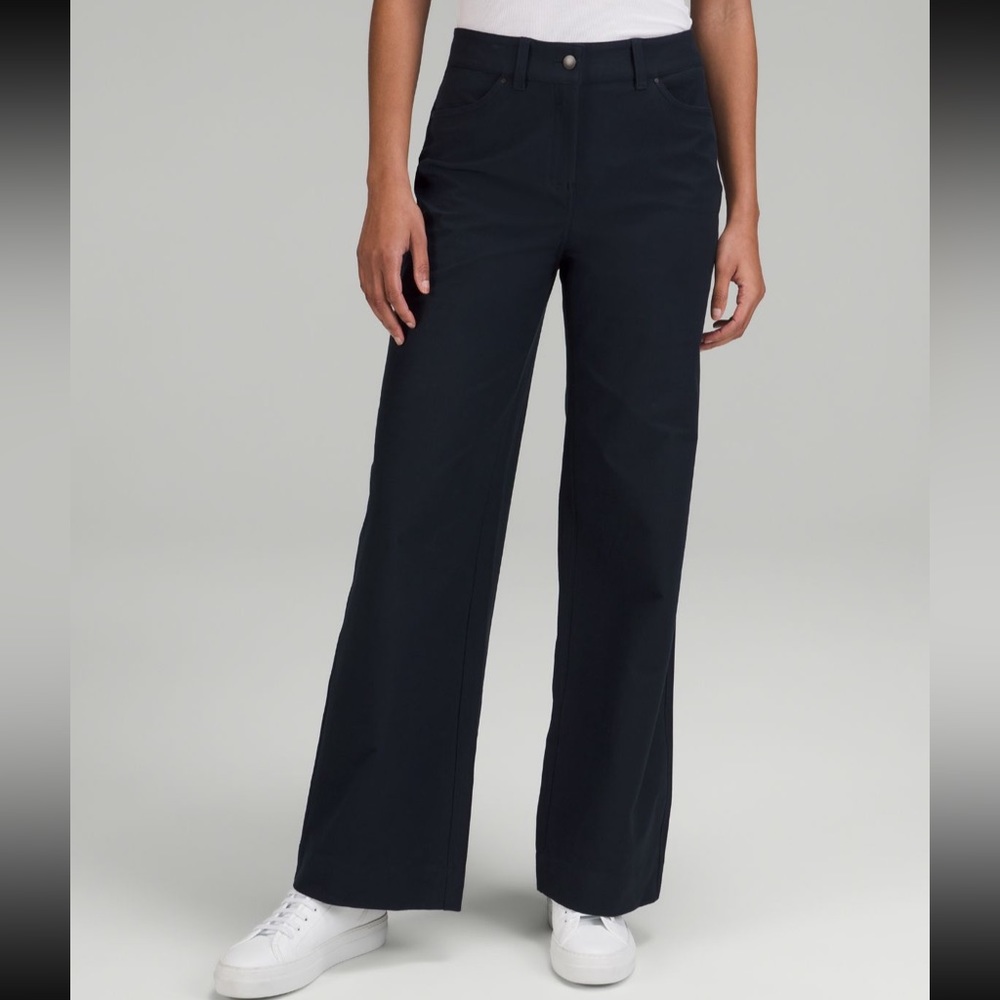 City Sleek 5 Pocket High Rise Wide Leg Pant Full Length Utilitech, 25 True Navy